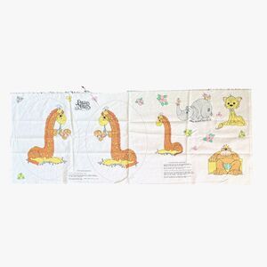 Precious Moments 1992 Pillow Fabric Panel Giraffe Monkey Appliques Quilt Sewing